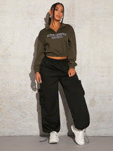 SXY Solid Flap Pocket Side Elastic Waist Sweatpants Winter Women Clothes